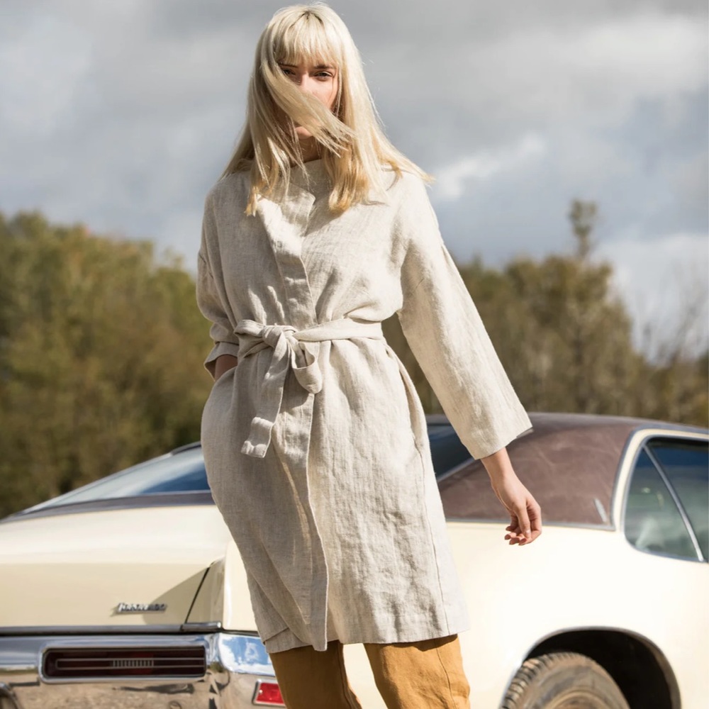 Not Perfect Linen NPL Amsterdam coat beige linen xs